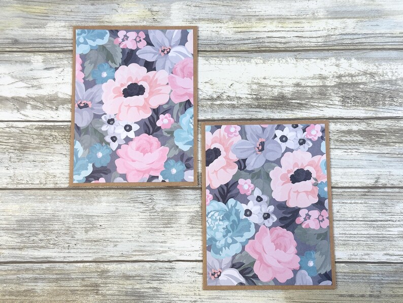 Handmade Floral Note Cards: Kraft Paper With White Envelopes - Etsy