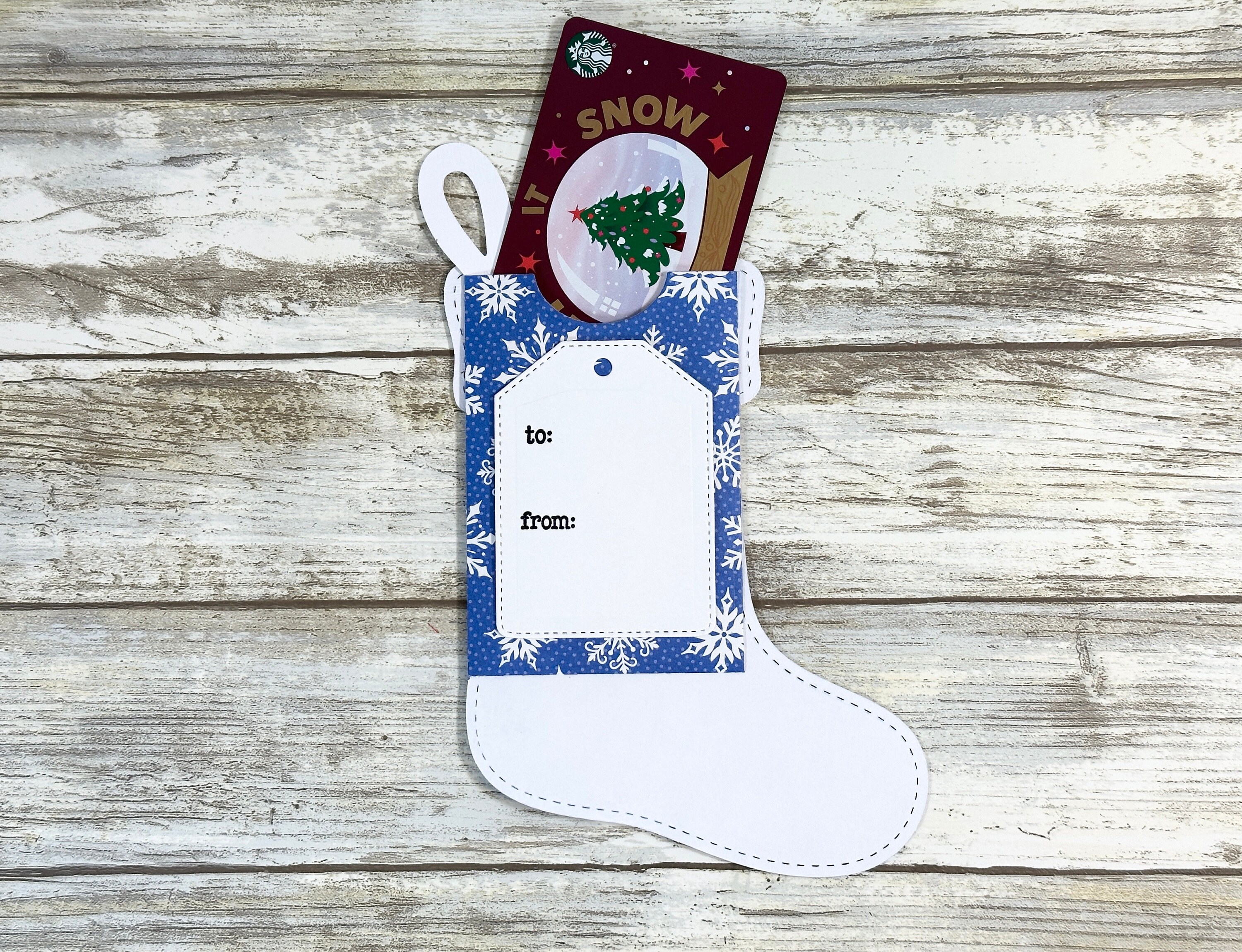Christmas Stocking Gift Card Holder, Snowflake Paper, Shimmer Cardstock ...