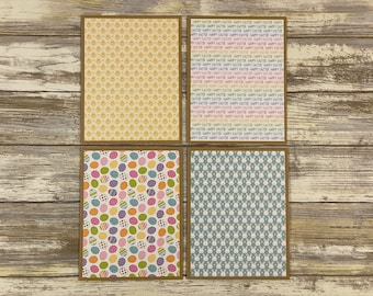 Handmade Easter Cards: Bunny & Egg Designs, Set of 4