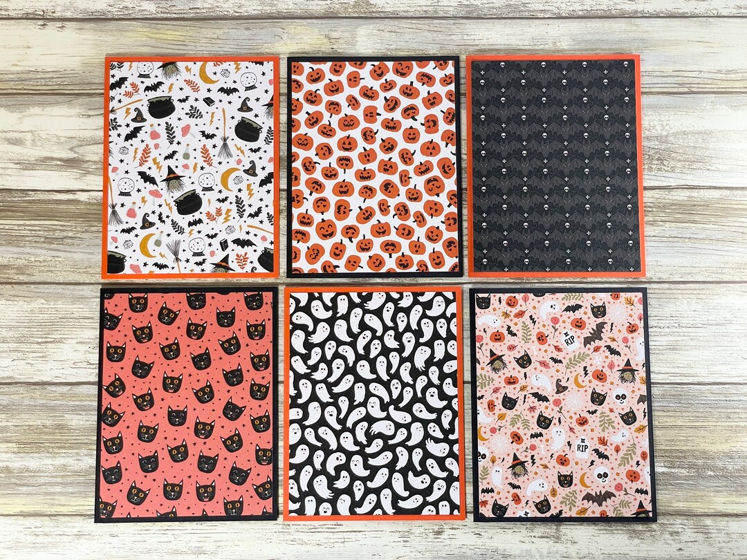 Handmade Halloween Note Cards: Spooky Fall Greeting Cards, Set of 6 - Etsy