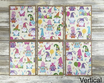 Gnome Easter Cards: Handmade Spring Note Cards (Set of 6)