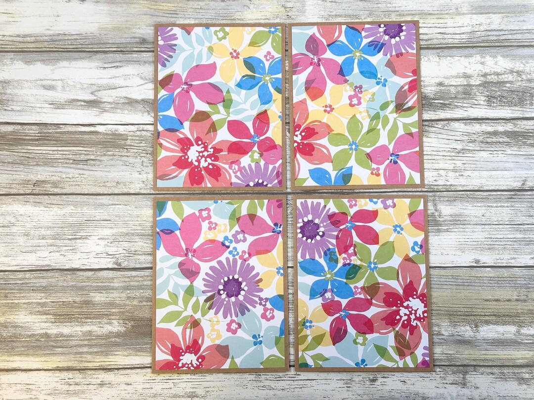Handmade Floral Note Cards: Kraft Paper With White Envelopes - Etsy