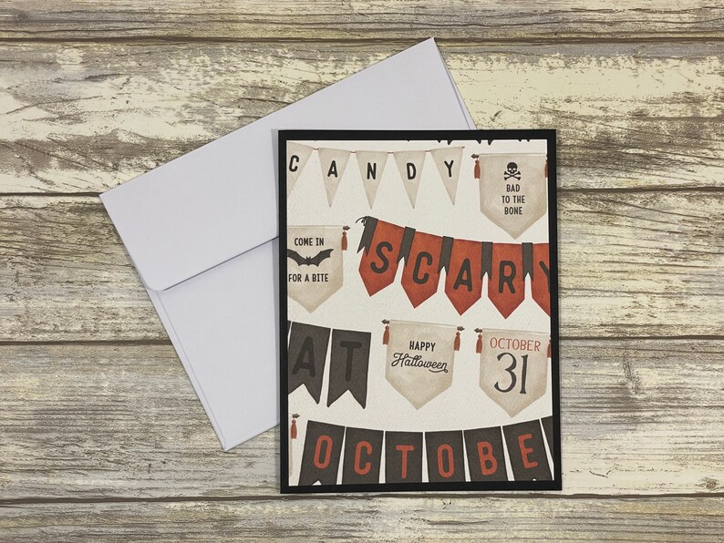 Halloween Greeting Cards Halloween Note Cards Fall Note Etsy