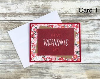 Handmade Valentine's Day Card: Floral Scrapbook Paper