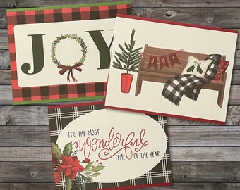 Christmas Greeting Cards, Christmas Cards Set, Christmas Note Cards, Winter Note Cards, Joy Card, Merry Christmas Card