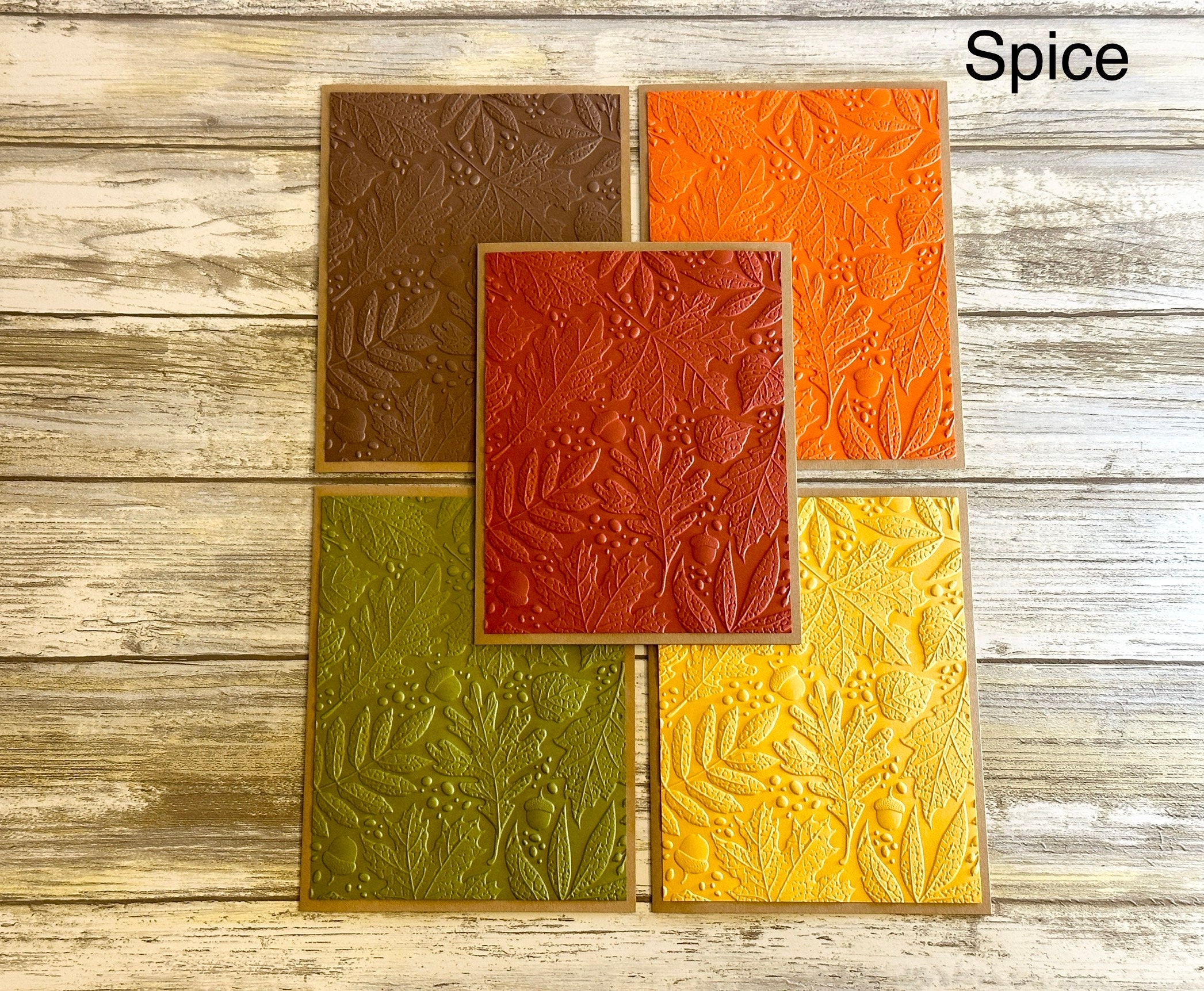 Embossed Fall Note Card Set: Autumn Leaves, Thanksgiving Cards - Etsy