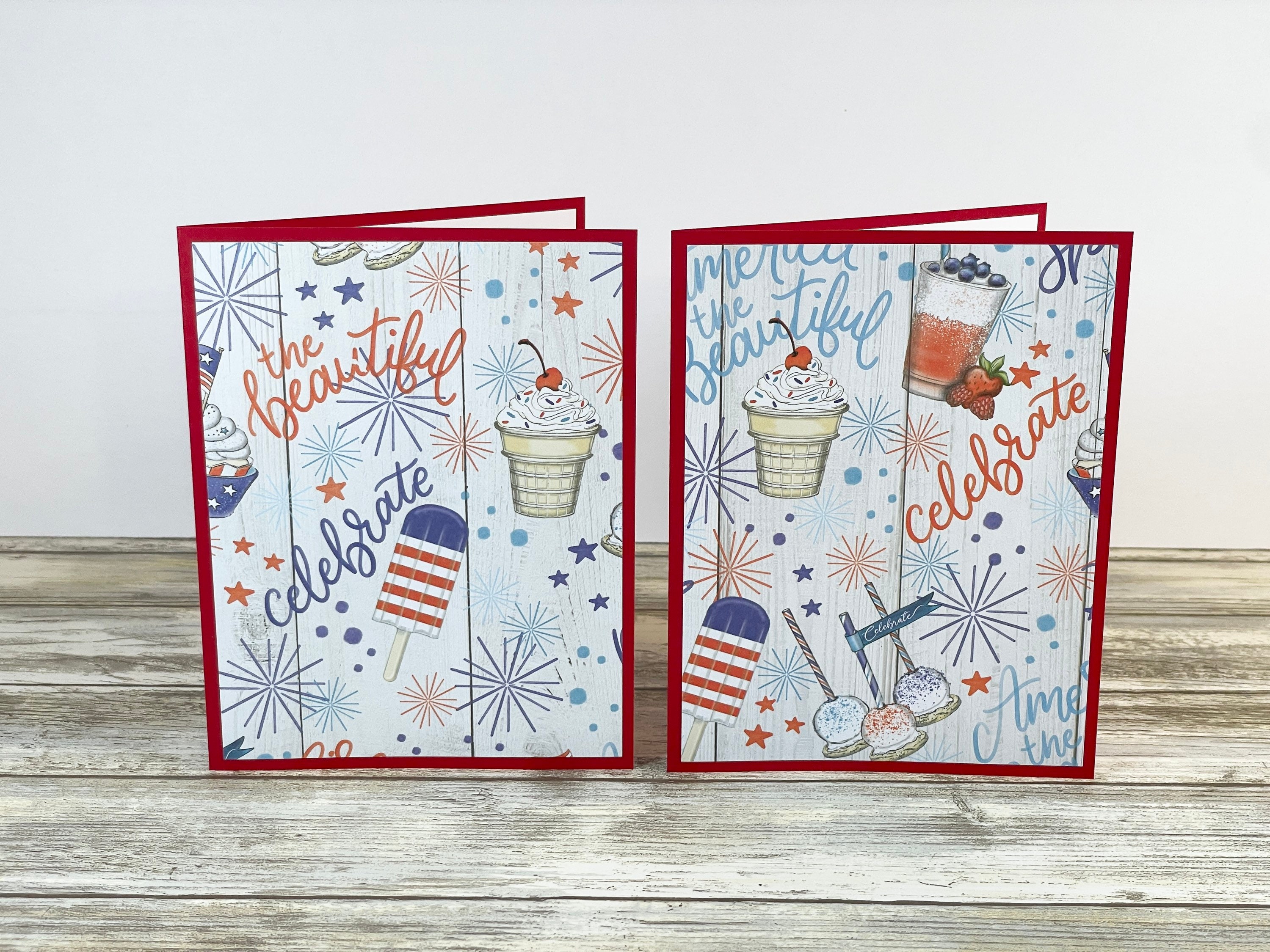 Handmade Patriotic Note Cards: 4th of July, Independence Day - Etsy