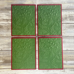 Embossed Christmas Cards, Christmas Note Cards, Nature Christmas Cards, Nature Note Cards, Christmas Cards Set, Holly Cards