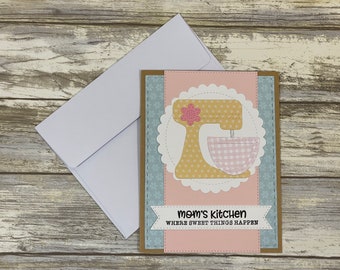 Mother’s Day Card, Mother’s Day Card Handmade, Baking Card, Cute Mothers Day Card, Cute Note Card, Happy Birthday Card Mom