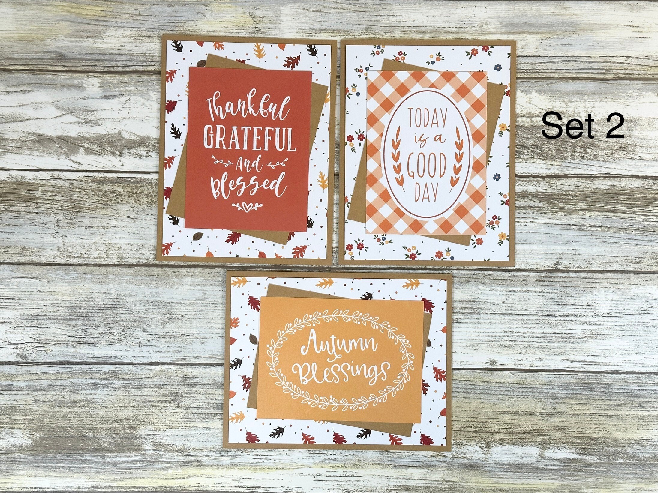 Handmade Fall Note Card Set: Kraft Autumn Greetings - Etsy