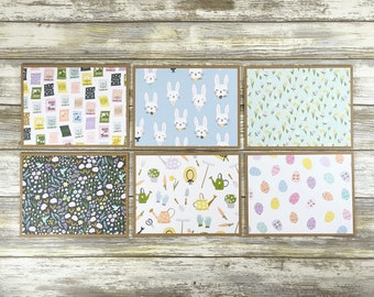 Handmade Easter Note Cards: Bunny & Egg Designs, Set of 6