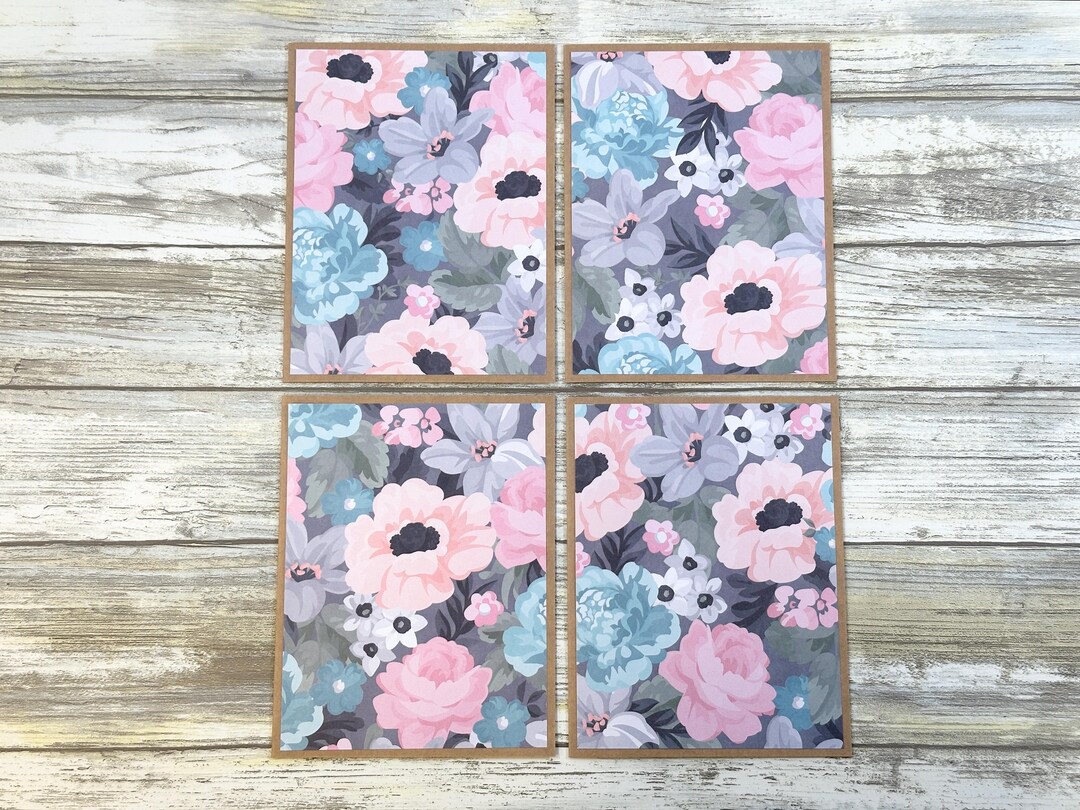 Handmade Floral Note Cards: Kraft Paper With White Envelopes - Etsy