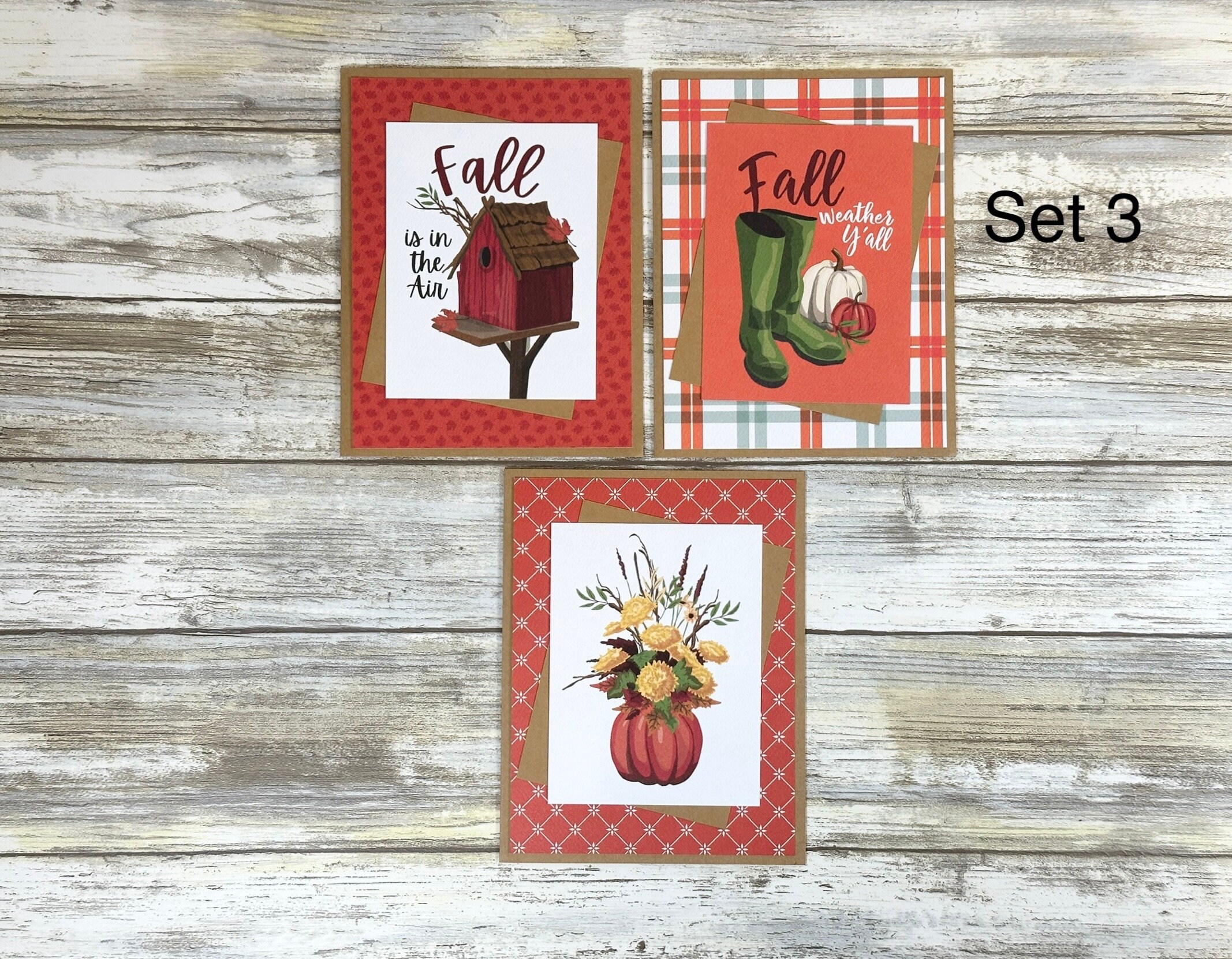 Handmade Fall Note Card Set: Pumpkin & Thanksgiving Cards - Etsy