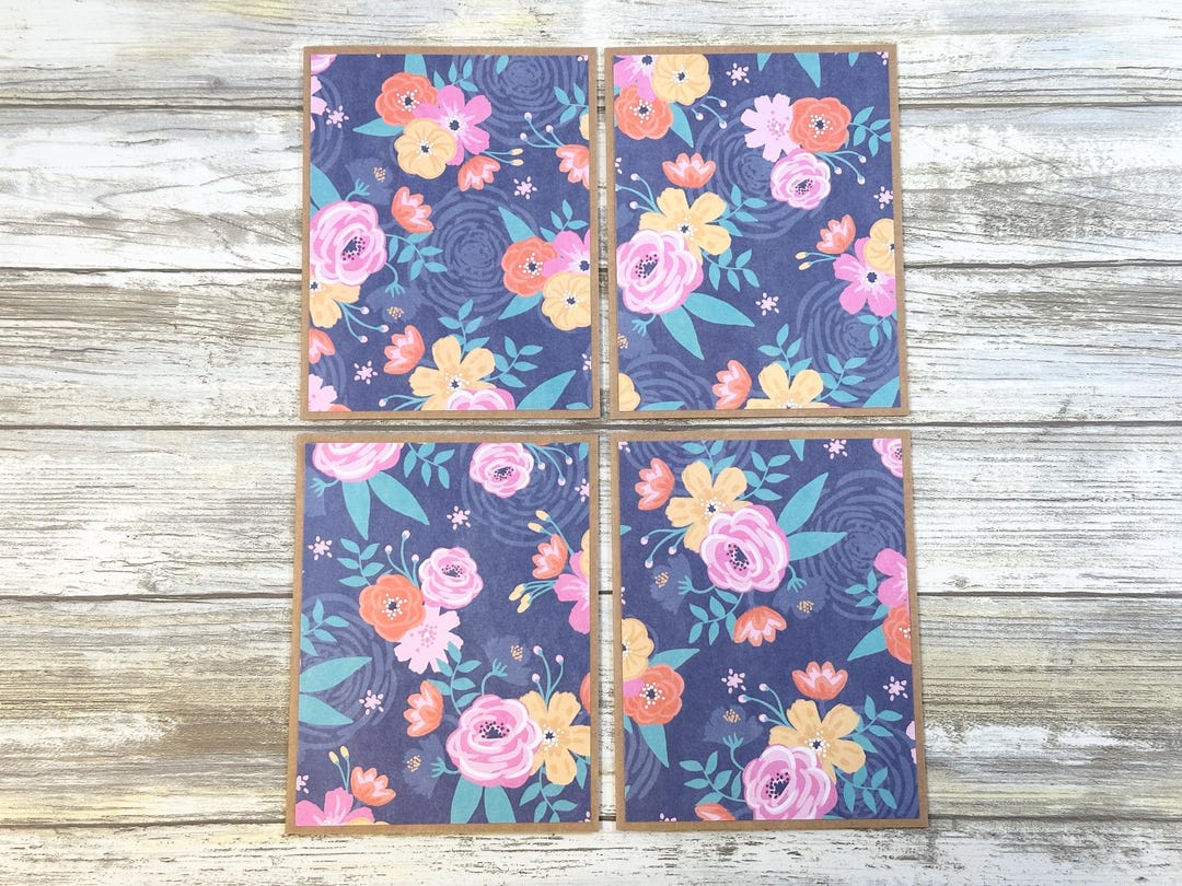 Handmade Floral Note Cards: Kraft Paper With White Envelopes - Etsy