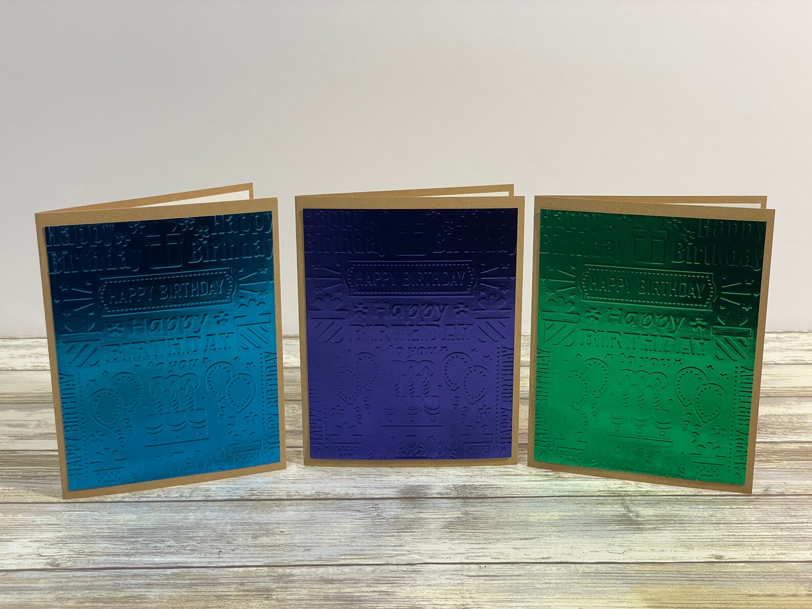 Embossed Birthday Cards Birthday Cards Set Foil Birthday Etsy