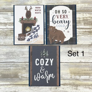 Christmas Greeting Cards, Christmas Cards Set, Christmas Note Cards, Winter Note Cards, Winter Cards, Snowman Card, Cabin Cards