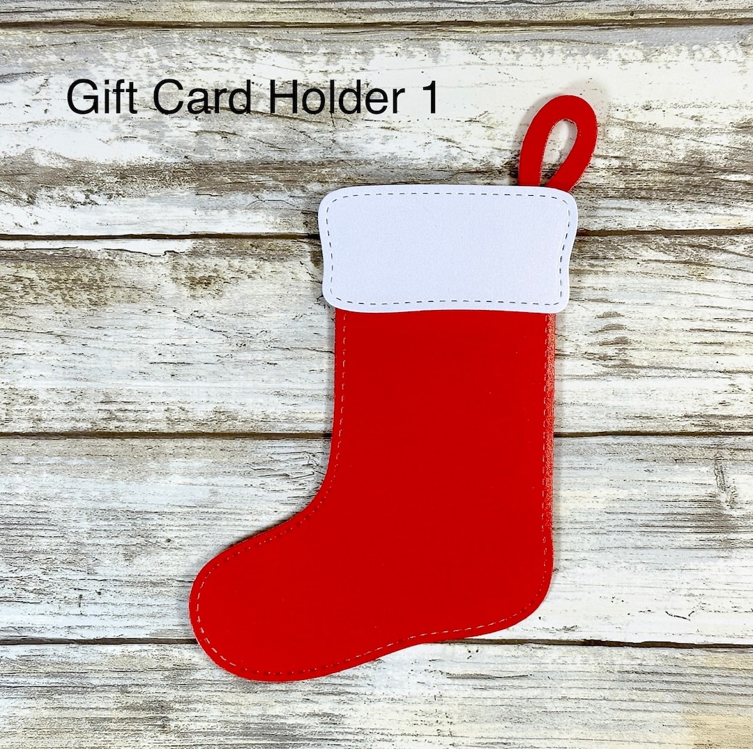 Christmas Stocking Gift Card Holder, Shimmer Cardstock With Envelope - Etsy