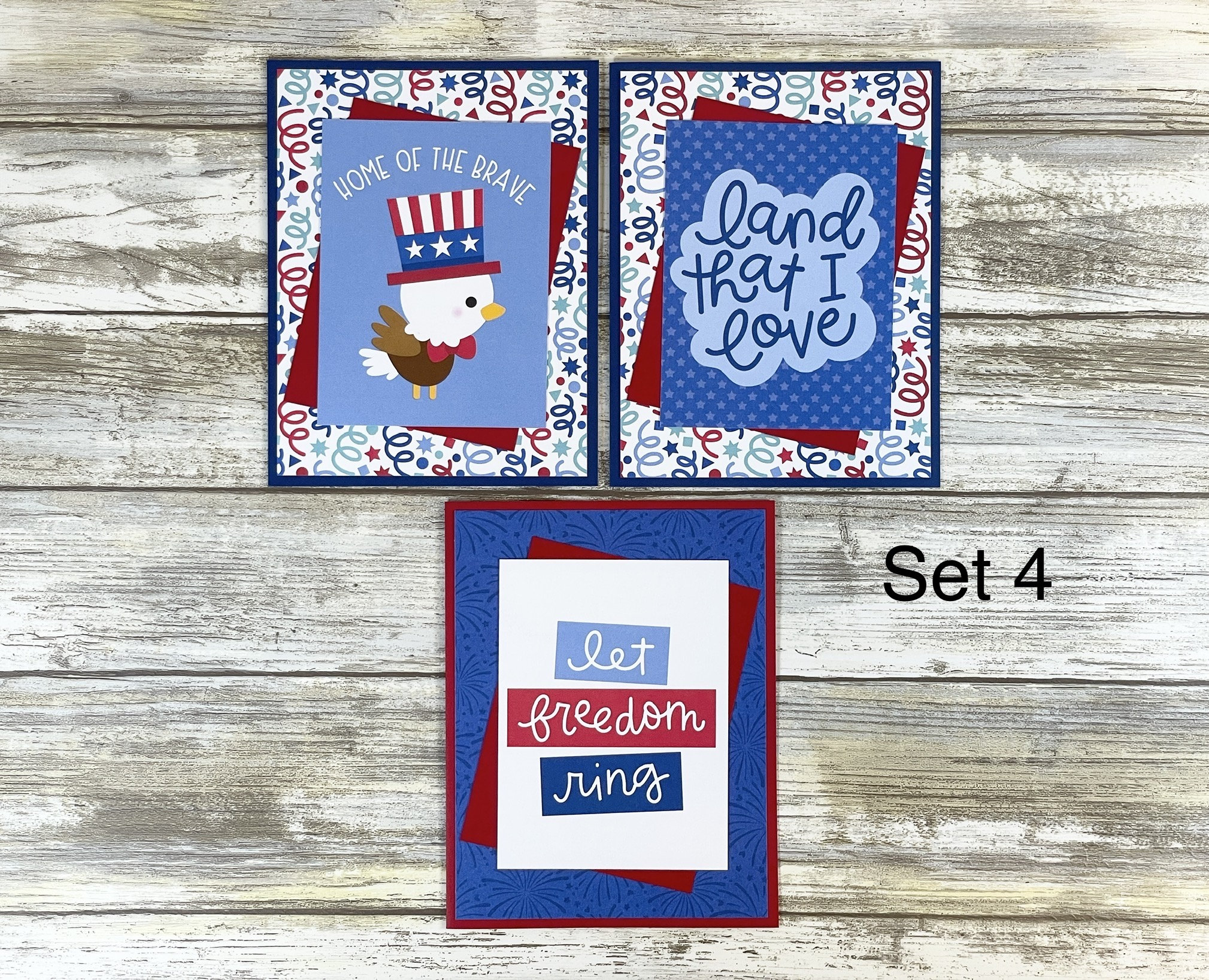 4th of July Cards Fourth of July Cards Patriotic Cards - Etsy
