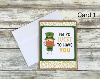 Handmade St Patricks Day Card: Lucky Shamrock Leprechaun