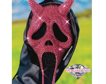 Ghostface Bling Crystal Rhinestone Scream Mask Pink - Etsy