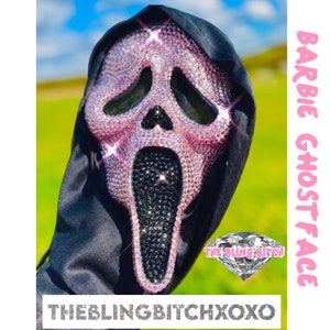 Ghostface Bling Crystal Rhinestone Scream Mask Pink