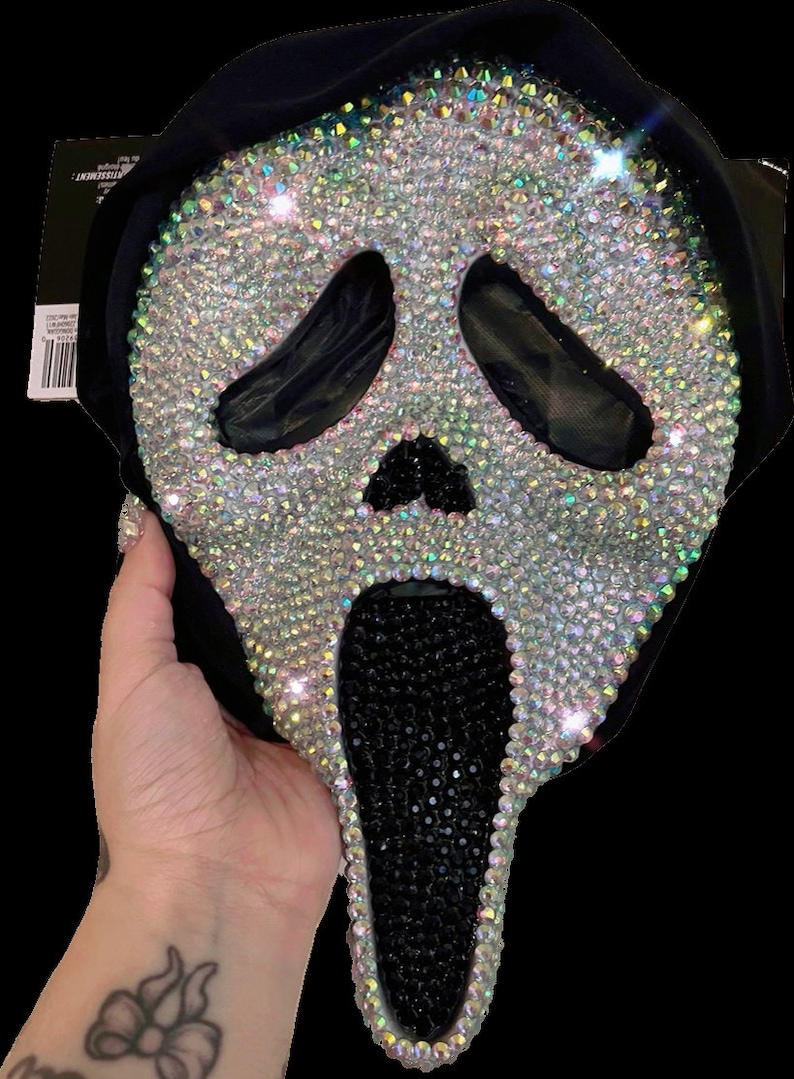 Ghostface Bling Crystal Rhinestone Scream Mask - Etsy