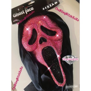Ghostface Bling Crystal Rhinestone Scream Mask Hot Pink