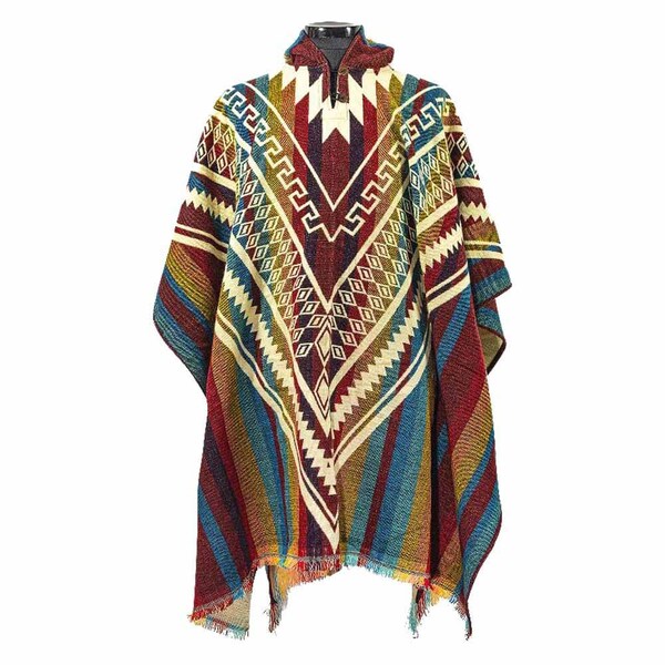 Alpaka Poncho gefärbt - Made in Ecuador