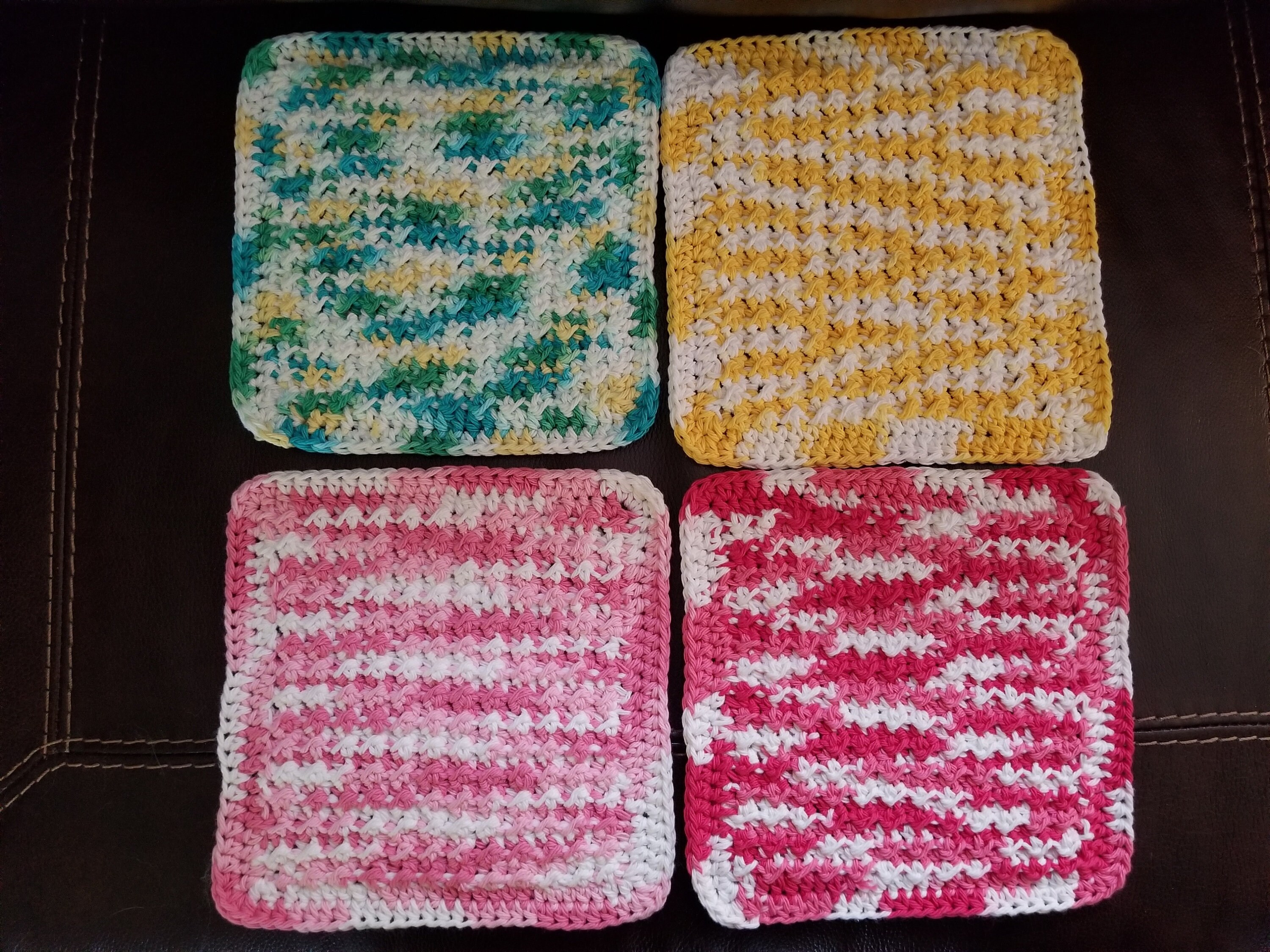 Handmade Crochet Dishcloths/Washcloths with Double Border Etsy