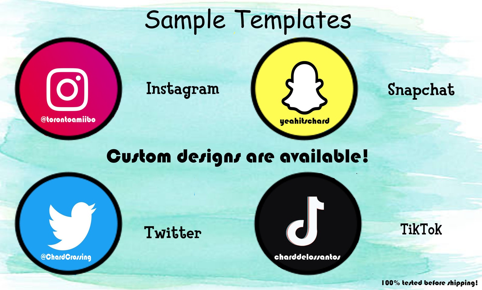 NFC Instagram Twitter Snapchat Social Media/Business Contact | Etsy