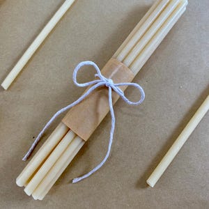 Beeswax Celebration Candles: Slim Taper Birthday Candles, Bundle of 10
