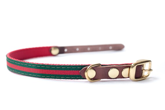 gucci dog collar red and green