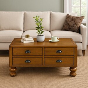 Tavolino Da Salotto Moderno - Tavolo Basso Con Ripiano Portaoggetti - Design Compatto E Pratico - Colore Caffè