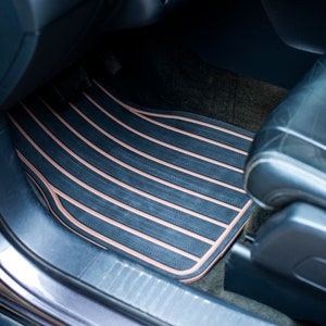 Luxury car floor mats, universal car floor mat set of 4, premium look car mats, car mats full coverage, 70s style retro car accessories