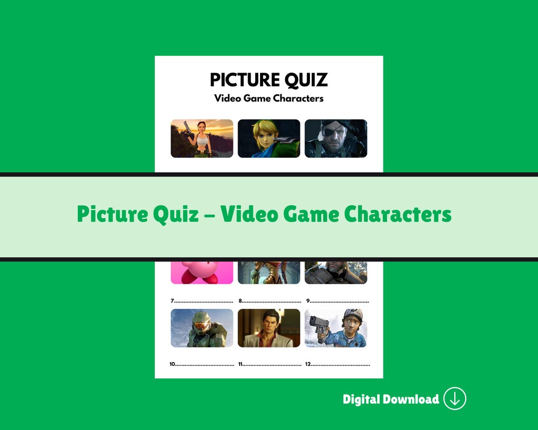 Printable Picture Quiz Video Game Characters | Test Your Console ...