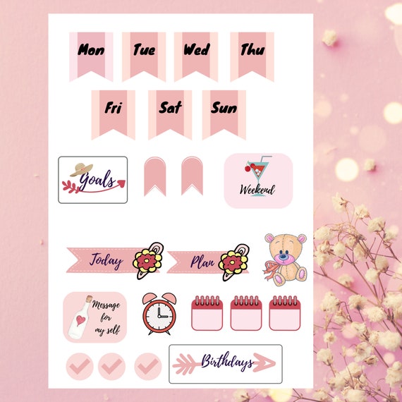 Beuatiful Girly Stickers for journals and scrapbooks.