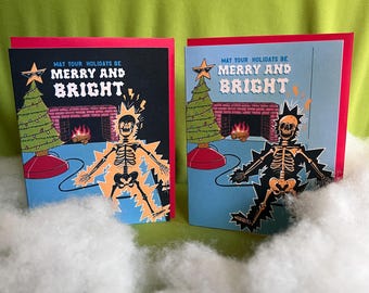 May Your Holidays Be Merry and Bright Punk Christmas Xmas card