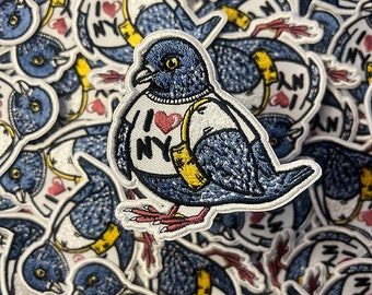 I Heart New York Pigeon Iron On Patch