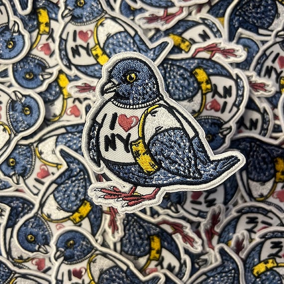 I Heart New York Pigeon Iron On Patch