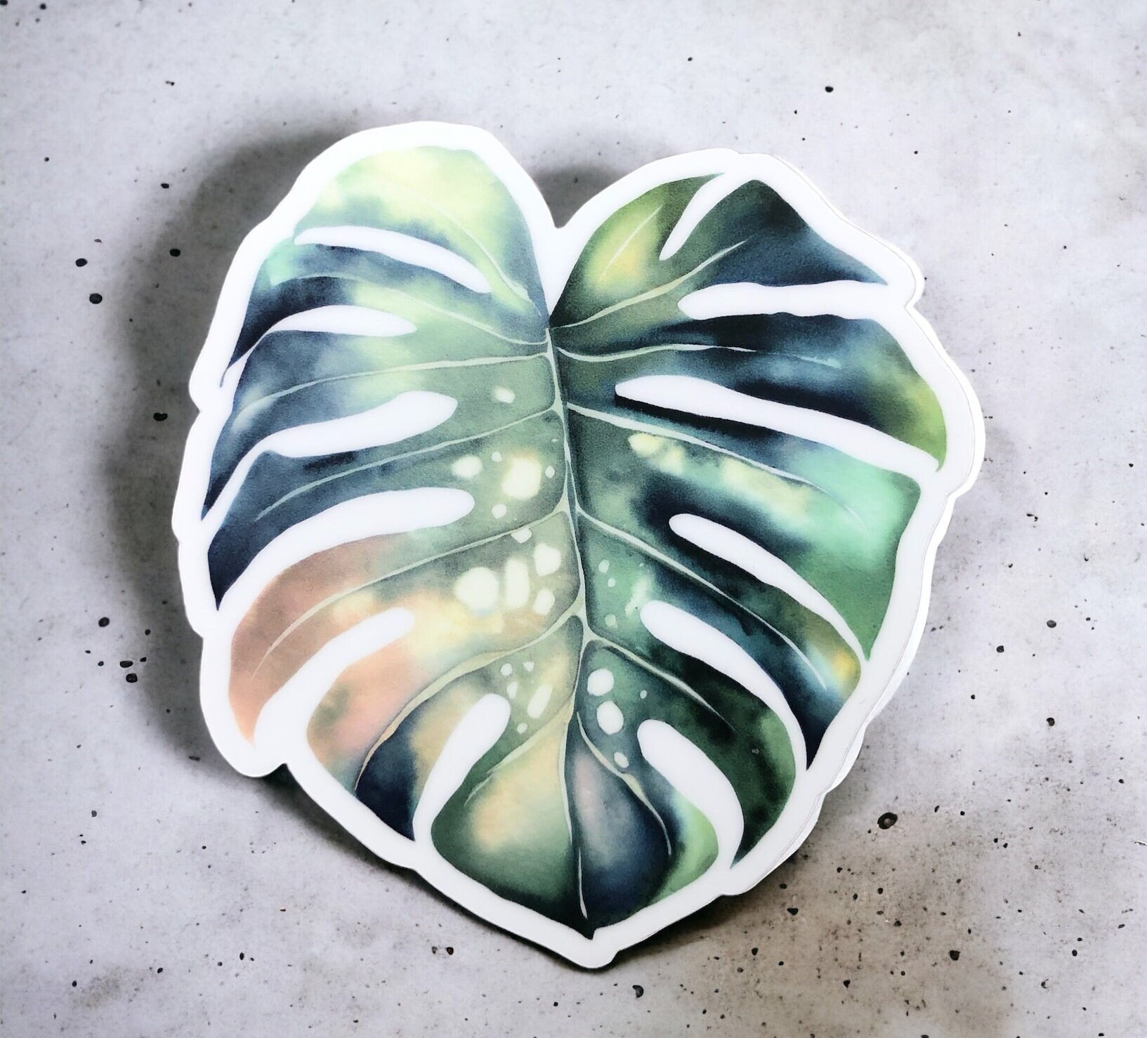 Monstera Mania Sticker, Watercolor Monstera Sticker, Plant Vinyl ...