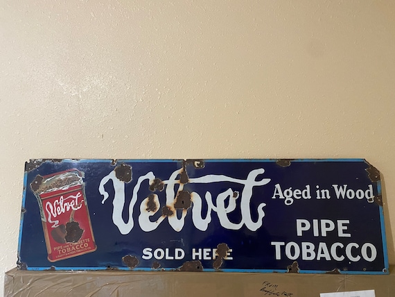 porcelain tobacco signs Early 20th Century Velvet Tobacco Porcelain Sign