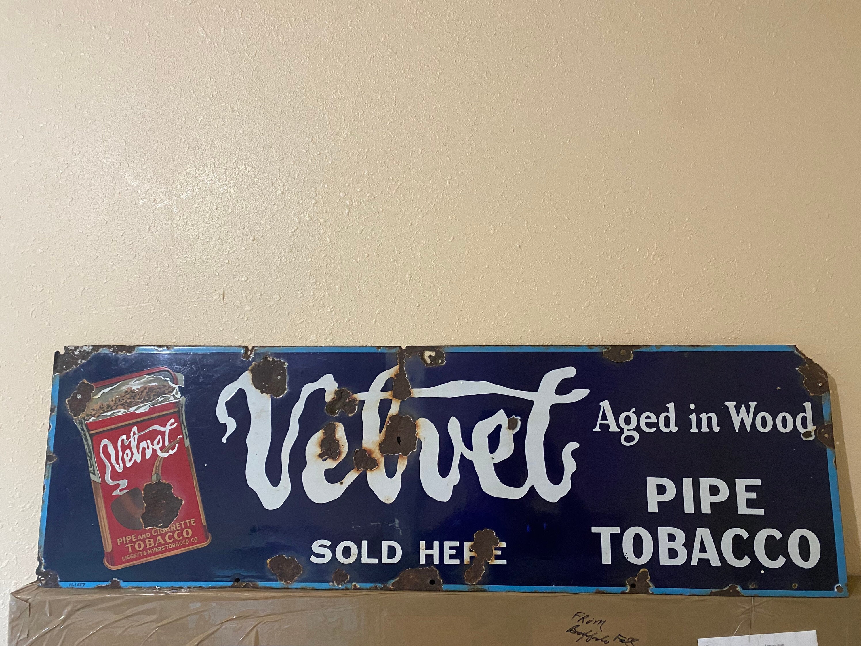 velvet tobacco sign Early 20th Century Porcelain Velvet Tobacco Sign | eBay