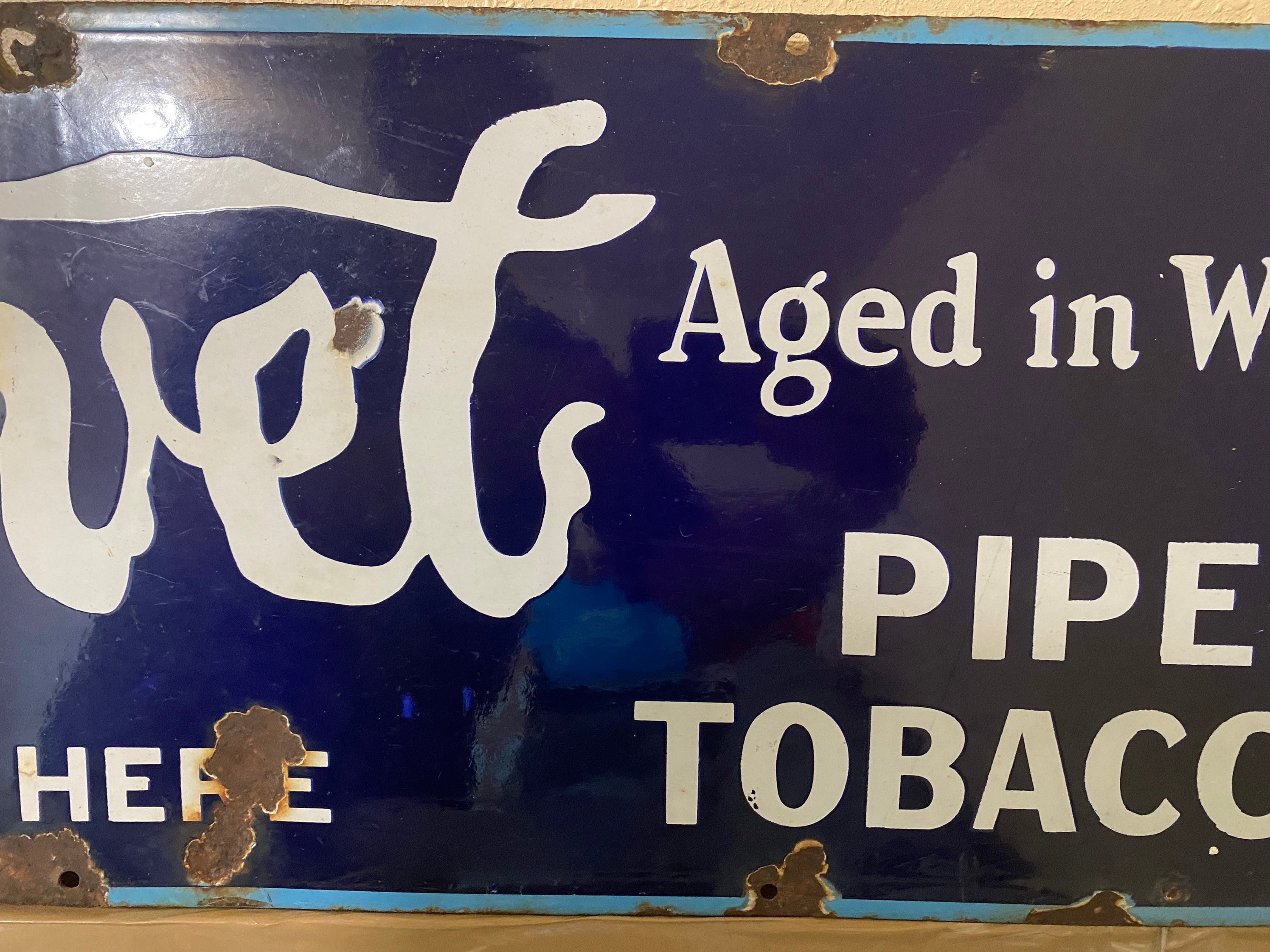 velvet tobacco sign Early 20th Century Velvet Tobacco Porcelain Sign