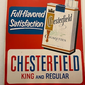 Vintage Chesterfield Cigarettes Sign - Etsy