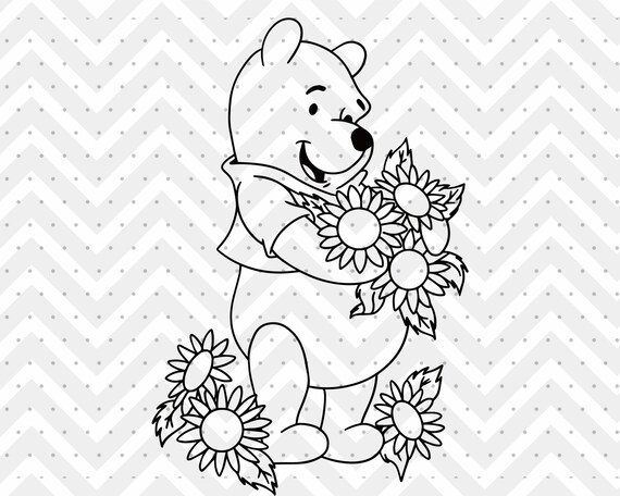 Download Sunflower Winnie the Pooh SVG PNG Nursery Print Baby ...