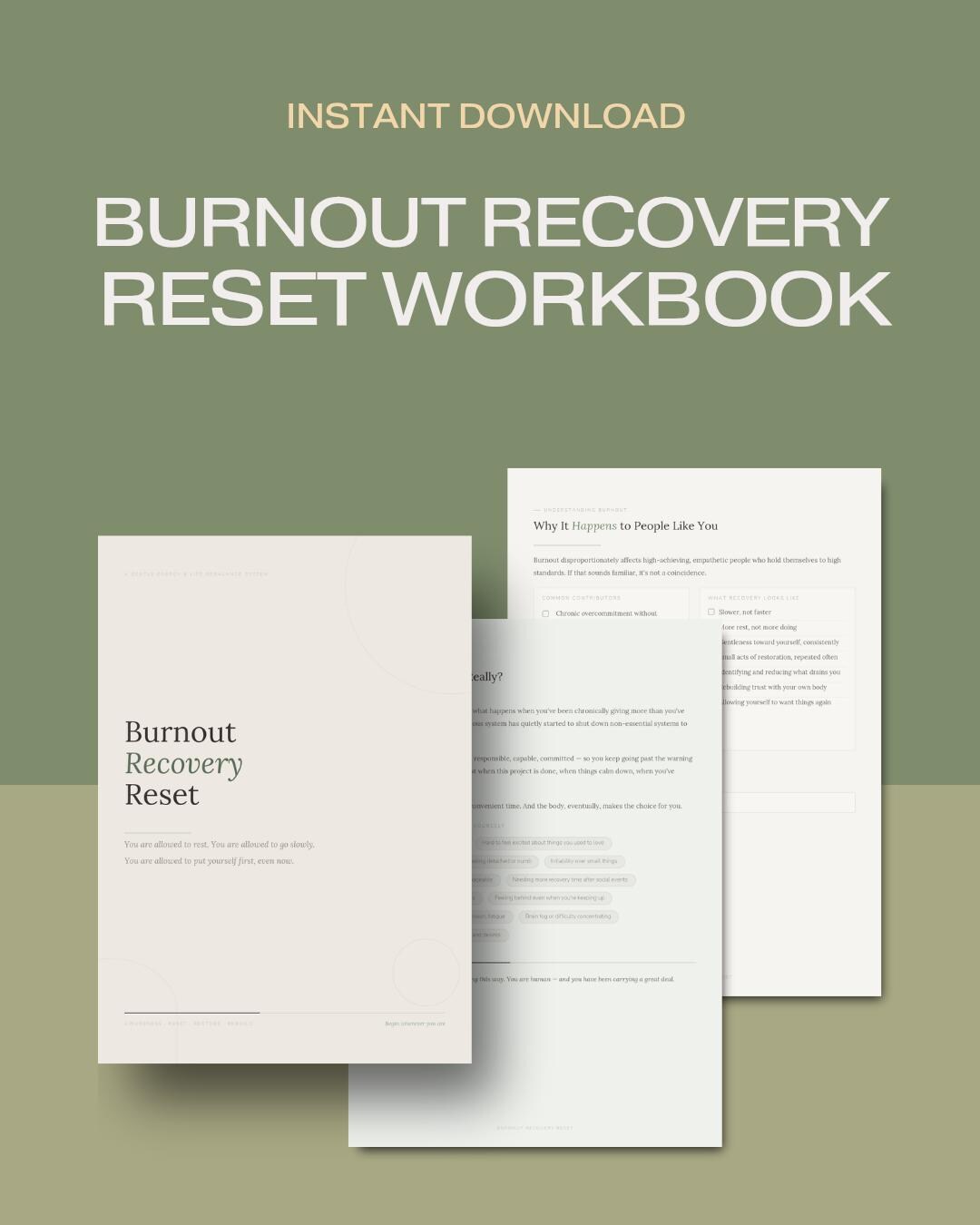 Burnout Recovery Printable | Burnout Reset Journal | Energy Tracker ...