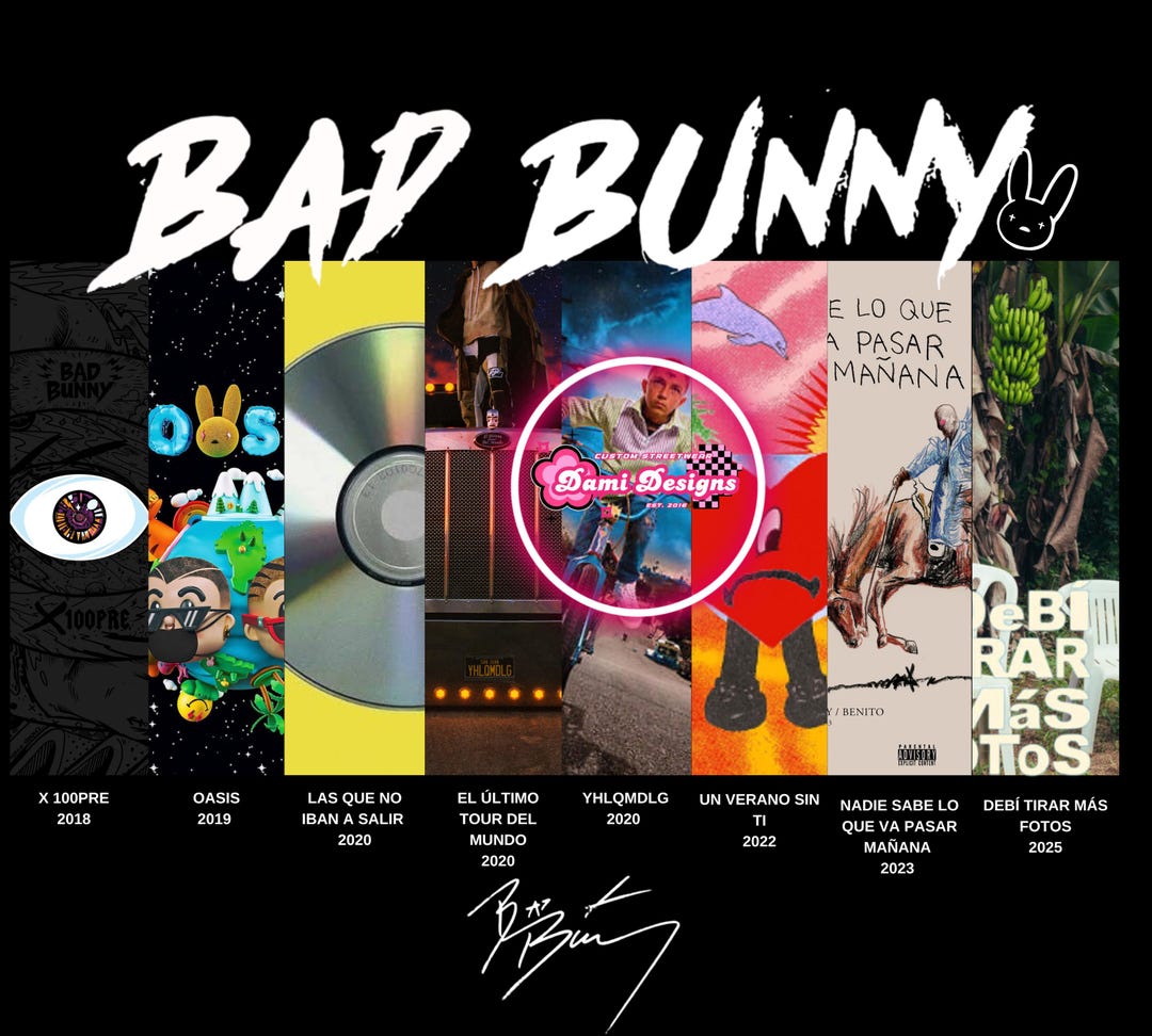 Bad Bunny Albums With Chairs PNG - Etsy