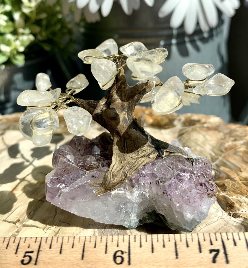 Amethyst Crystal Bonsai Tree Clear Crystal Tree of Life Etsy