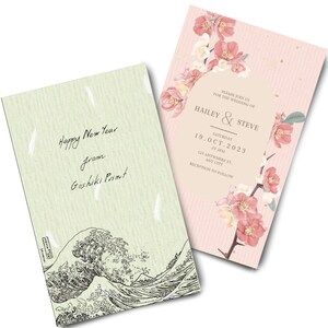 Carte postale Washi 4 x 6" | Fait de papier artisanal spécial | Papier washi japonais