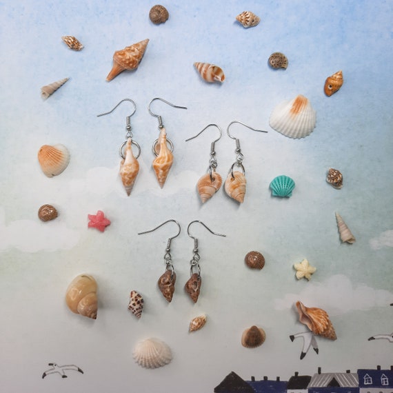 Hypoallergenic Seashell Earrings Hawaiian Jewelry Snail Shell